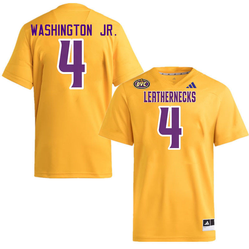 Western Illinois Leathernecks #4 Kevin Washington Jr. College Football Jerseys,Uniforms-Gold